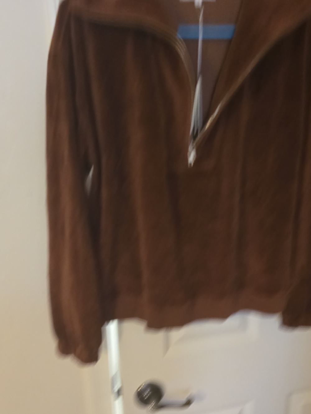 Half-Zip Brown Pullover Sweater
